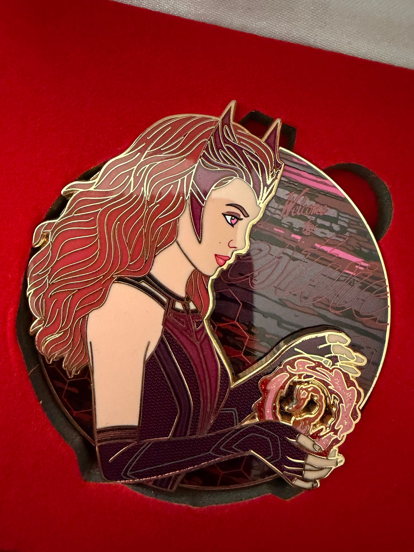 Magically Horrific™ Profile Limited Edition Pin Red Witch Gold W/ Storage Box