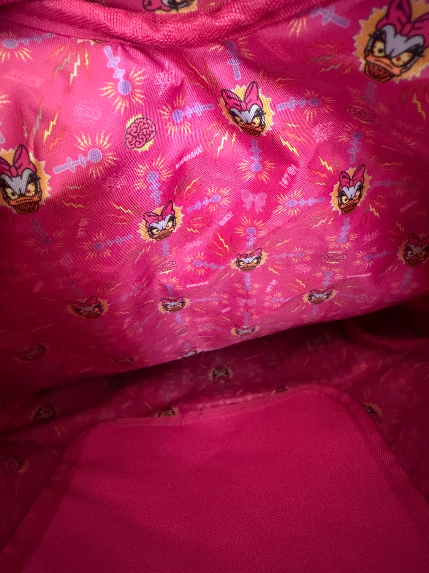Magically Horrific™ Crashed Out Pretty In Pink Duck Big Face Zip Tote Bag