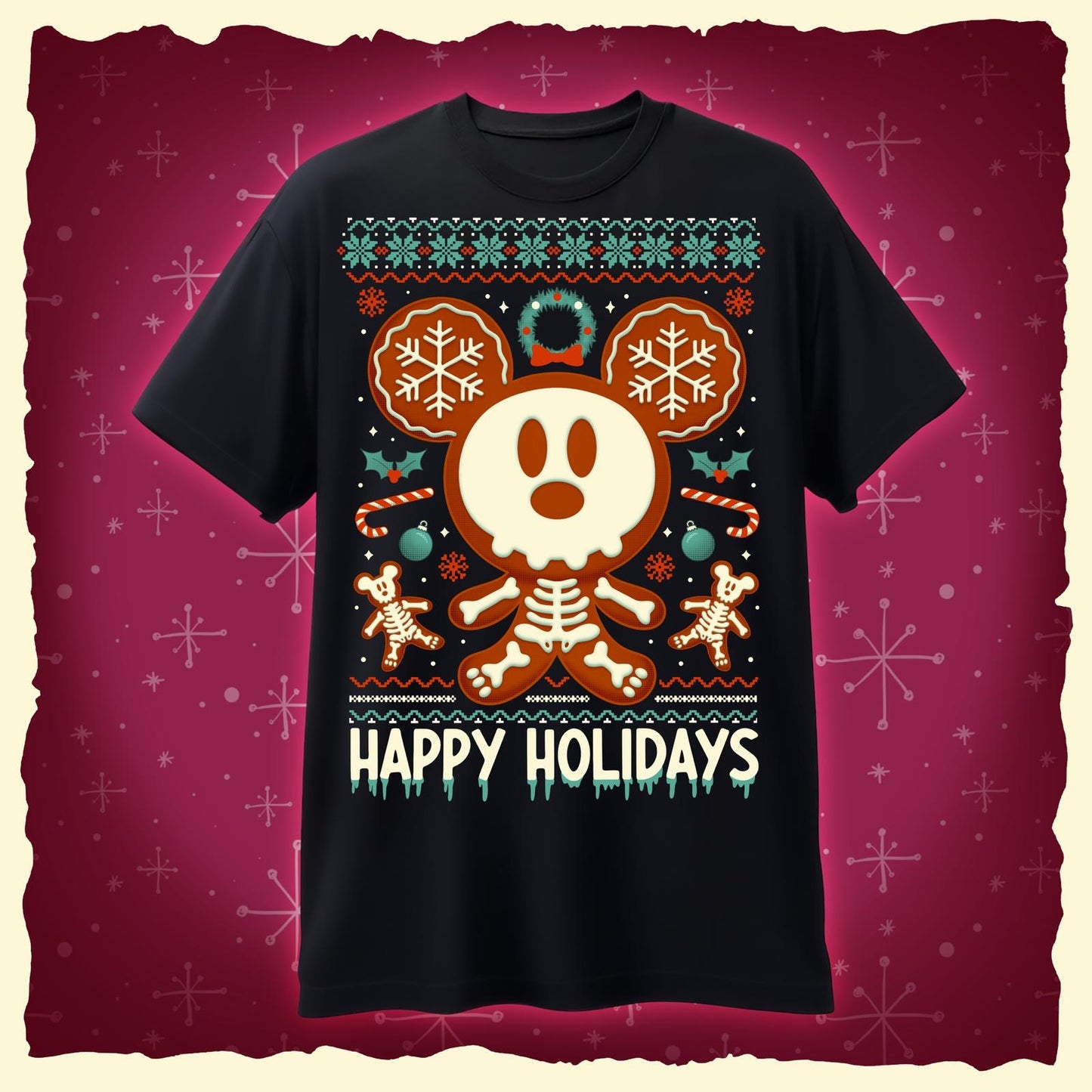 Magically Horrific™ "Happy Holidays GingerDEAD M." Tee Shirt