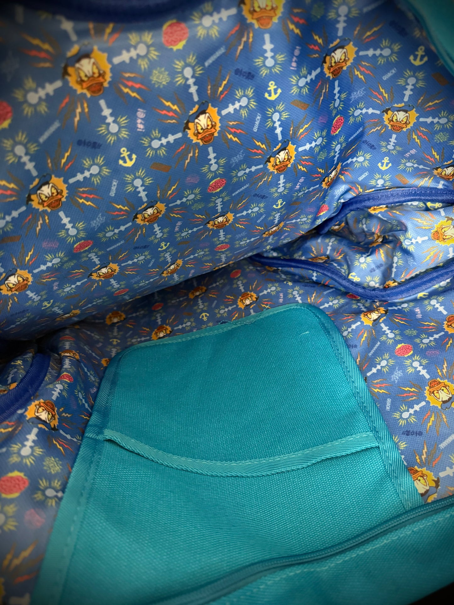 Magically Horrific™ Crashed Out Blue Duck Big Face Zip Tote Bag
