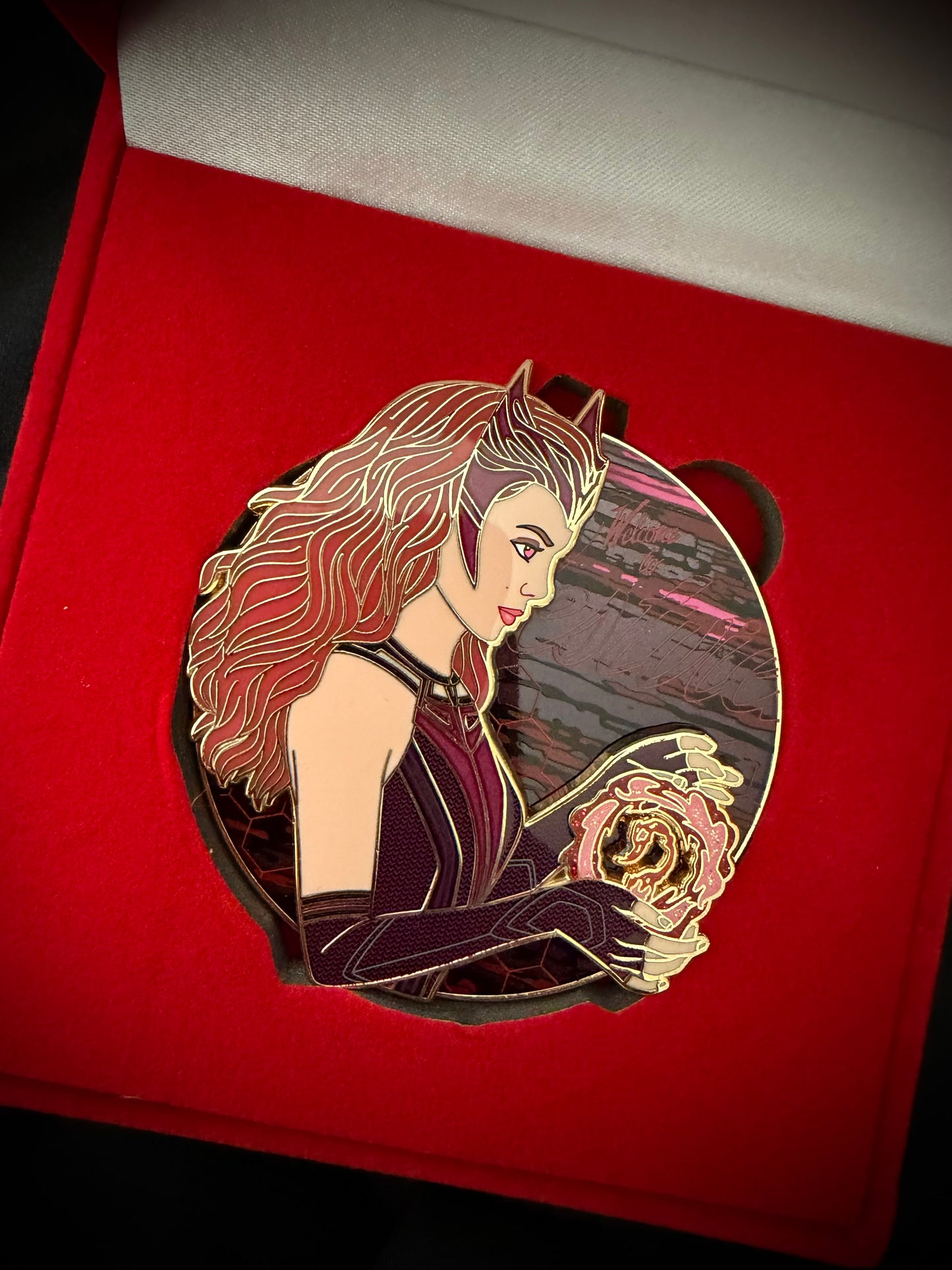 Magically Horrific™ Profile Limited Edition Pin Red Witch Gold W/ Storage Box